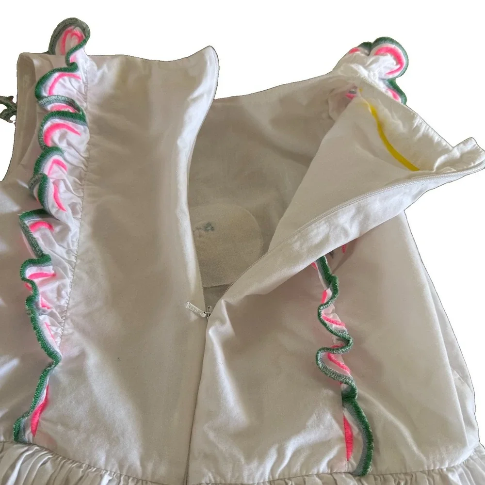 Mini Boden Peacock Appliqué Embroidery Pinnie Dress Size 11-12y